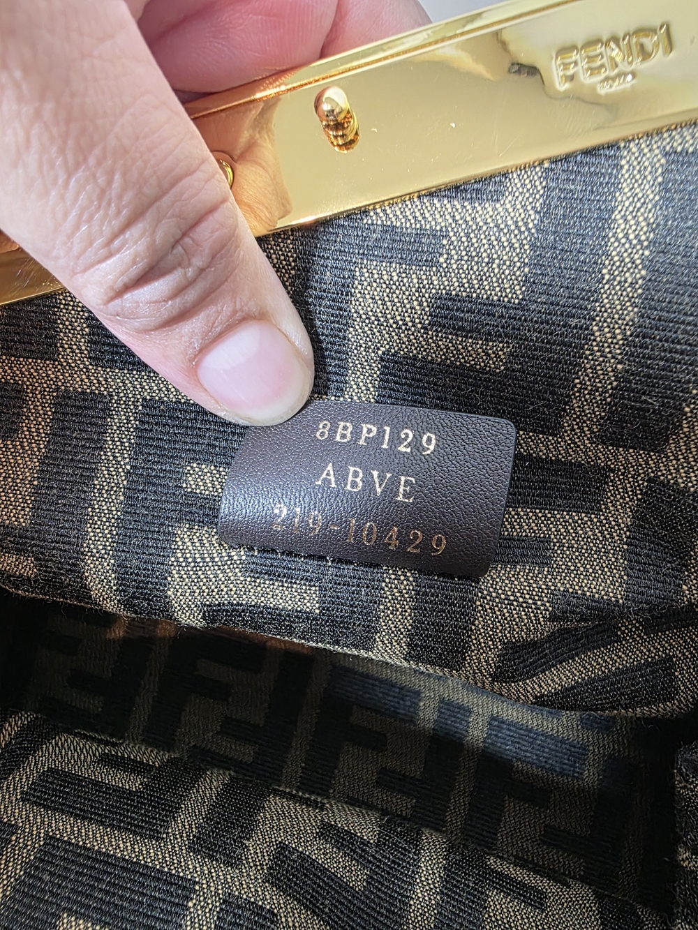 Fendi Brown FF Logo Fabric Shoulder Bag - Brown/Black